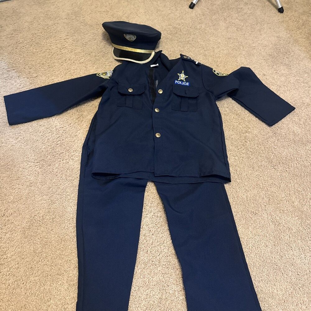 Dress Up America Police Officer Halloween Costume * Tear In Leg Can Be Sewn